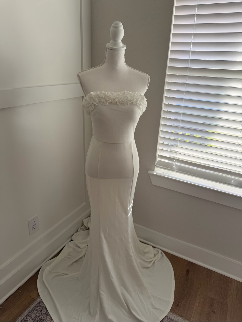 Strapless Ruffle Mermaid Gown Dress Size M